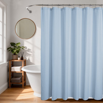 Cotton Blend Waffle Single Shower Curtain