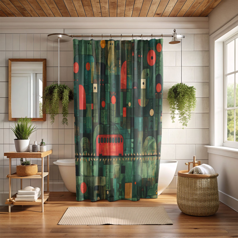Bold Train - Premium Shower Curtain, 74"H x 71"W