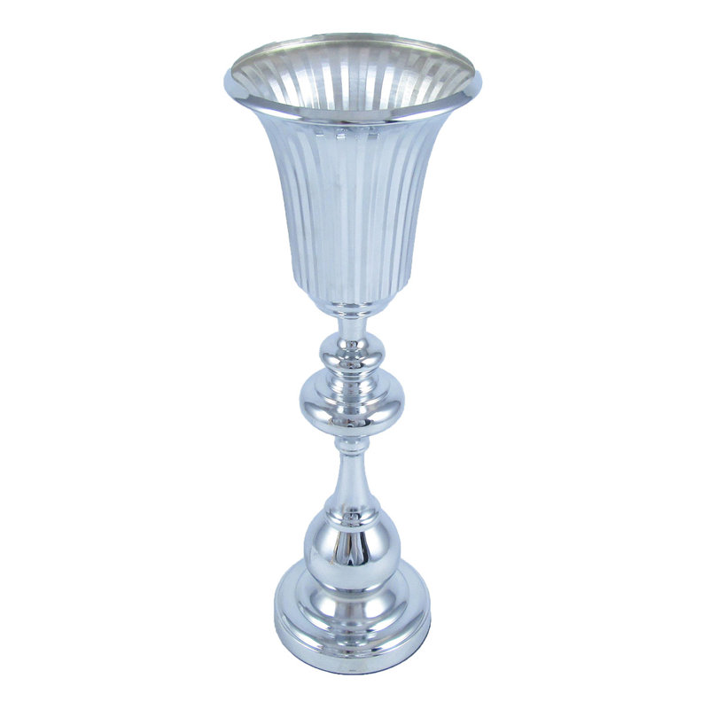 Samons Metal Table Vase, Silver