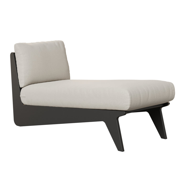 Chaise et coussins Holland, Canvas Granite, Matte Black