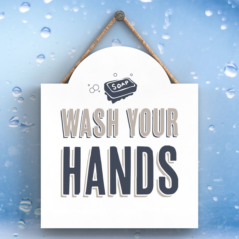 Vivid Squid Wholesale Wash Your Hands - No Frame Print on Wood