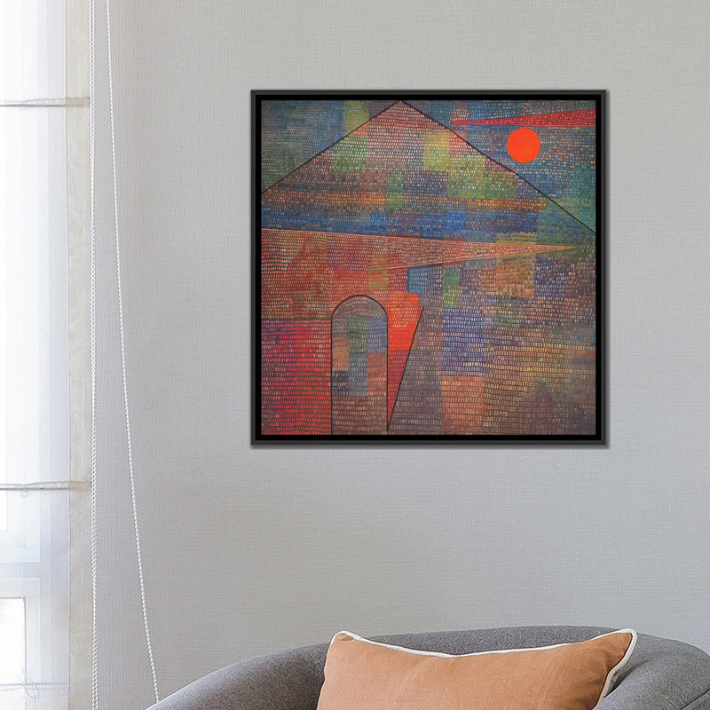«Ad Parnassum» par Paul Klee, art mural sur toile, H 37 po x l 37 po x P 1,5 po, Toile avec cadre noir, Pas de tapis