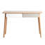 Bureau d'ordinateur en bois massif - bureau de 47 po avec 2 tiroirs, table de style PC simple et moderne avec espace pour le bureau à domicile, le travail, les étudiants, le bureau de travail (hêtre)