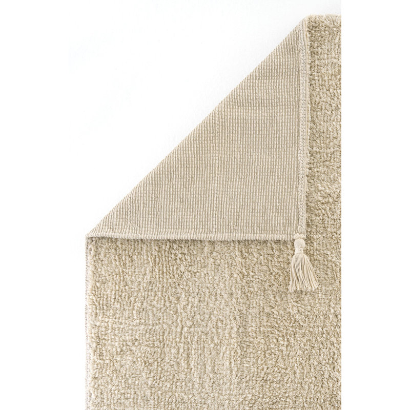 Rikesha Solid Colour Cotton Machine Made Indoor / Outdoor Area Rug, Rectangle 2'8" x 4'11"