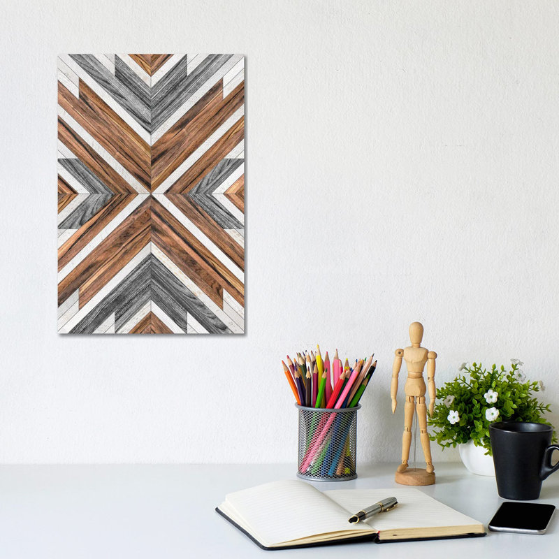 Motif tribal urbain n ° 4 - bois, H 18 po x l 12 po x P 1,5 po