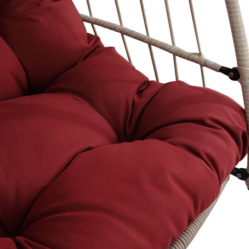 Chaise suspendue en rotin pour l'extérieur PE, Rouge