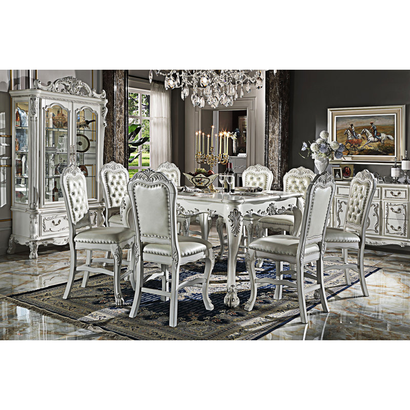 Bone White Counter Height Table with Elegant Finish