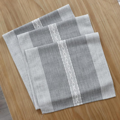 Braided Striped Table Runner Rustic Embroidery Coffee Table Runners For Decorations Weddings Holiday