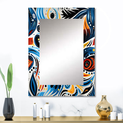 Hedia - Blue Modern Wall Mirror