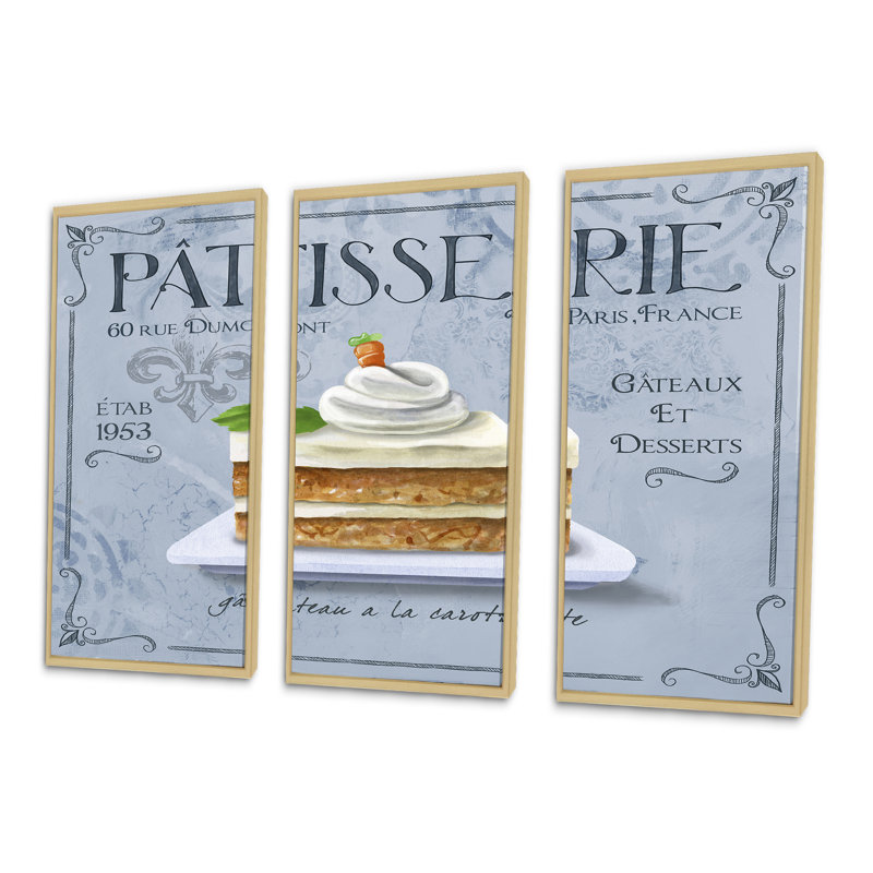 Patisserie 9 - ensemble d'art mural encadré sur toile Cottage_General