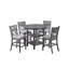 Ensemble de table haute de 5 pièces comprenant une table ronde et 4 chaises grises-1576687878