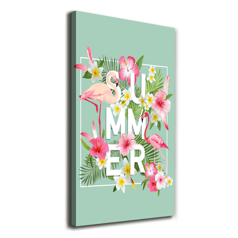 Holidays And Flamingos - Wrapped Canvas Print