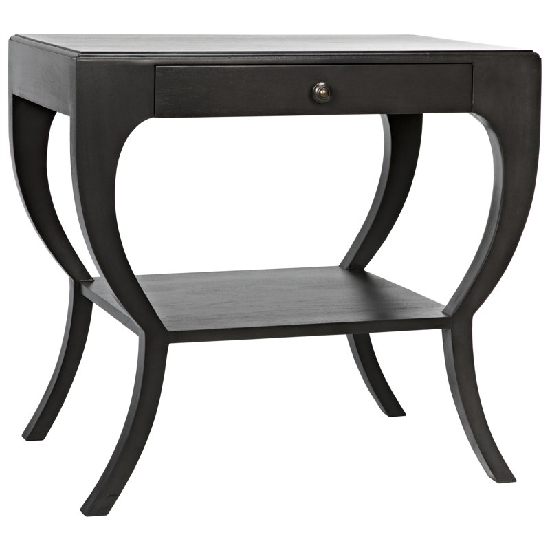 Table de bout en bois massif avec rangement Maude