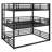 Metal Triple Bunk Bed With Safety Guardrails-1303769125