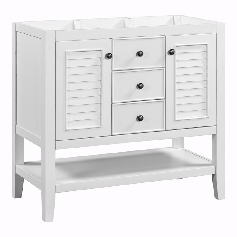 Base de meuble-lavabo simple Shajour seulement, Blanc