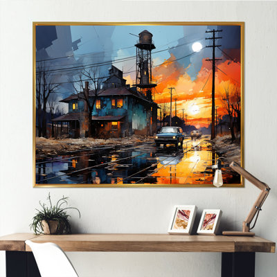 Cobalt contraste usine, impression sur toile