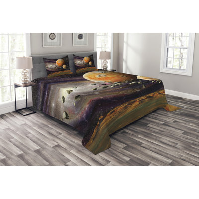 Green/Purple/Yellow/White 100% Microfibre Bedspread