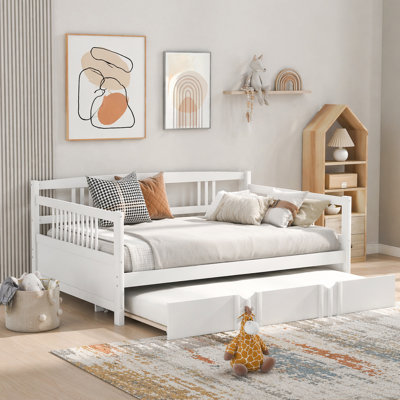 Full Size Daybed with Pull-Out Twin Trundle, A Sleek Sofa and Bed