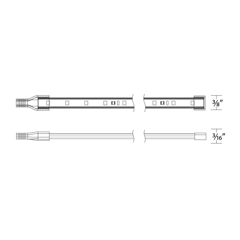 Ruban d'extérieur à DEL pour environnement humide InvisiLED® 2,4 W / pi, 20 pi, 2700