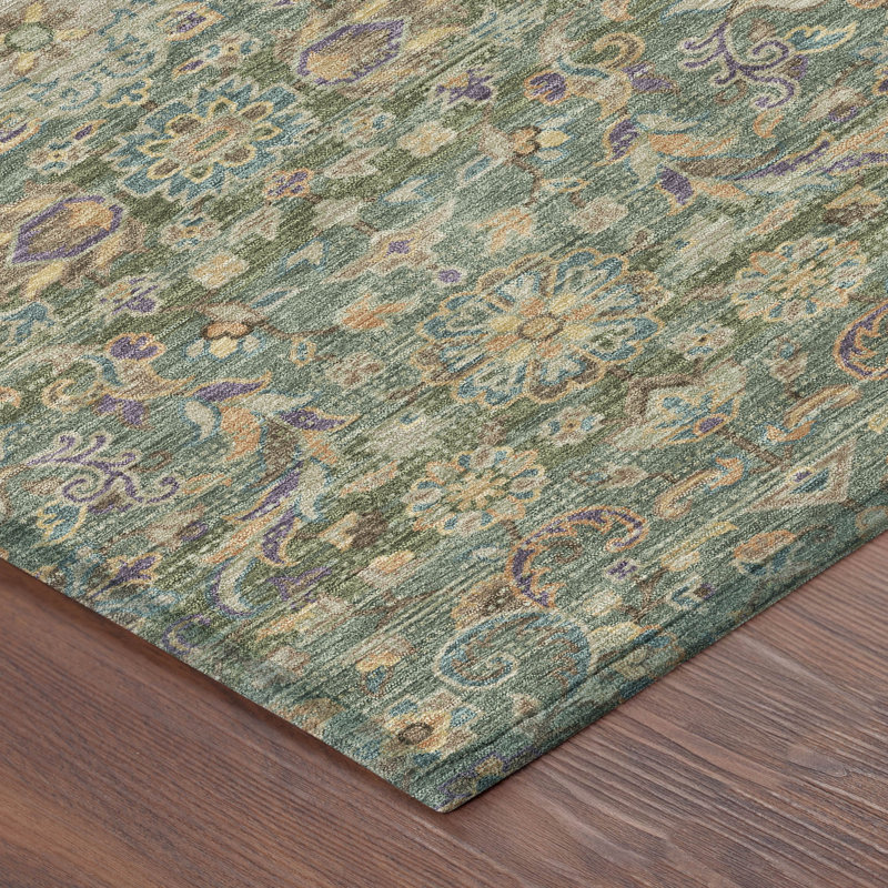 Machine Washable Indoor/Outdoor Chantille ACN2485 Global Rug, 1'8" x 2'6", Basil