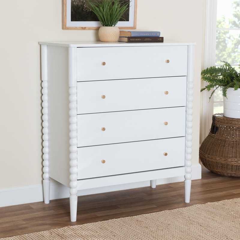 32.7 " W 4 - Drawer Dresser, White