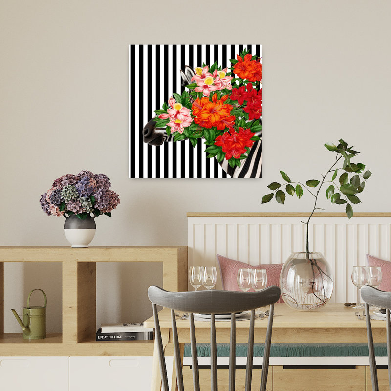 Art mural caché, zèbre caché, rétro, H 18 po x l 18 po