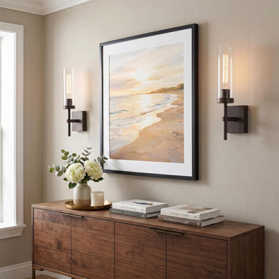 Oil Rubbed Bronze Battery Operated Wall Sconces with Remote Control, Wireless Wall Sconce Set of 2, Rechargeable Cordless Wall Lights for Living Room Bathroom Hallway Entryway Stairwell