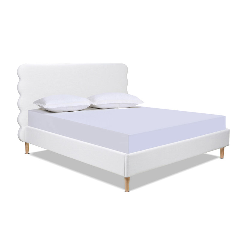 Henley Upholstered Scalloped Bed, Antique White, King