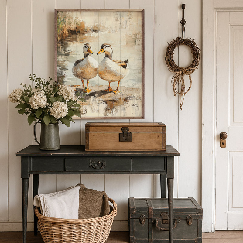 Couple de canards bruns par Petals Prints Design, H 10 po x l 8 po