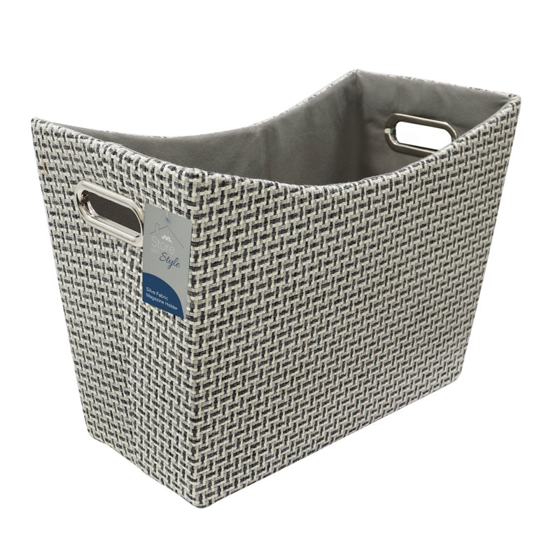 JVL Fabric Decorative Basket, Grey