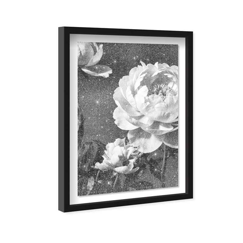 Still Peony Print by Oliver Gal, 55.5" H x 37.5" W, Black Shadowbox