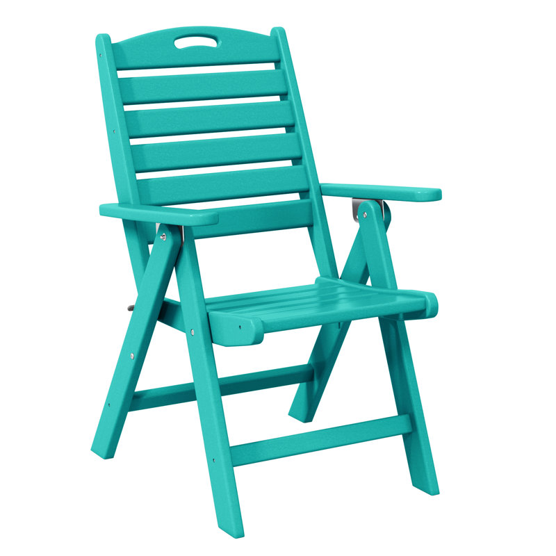 Laguna Patio Folding Highback Dining Chair, Turquoise