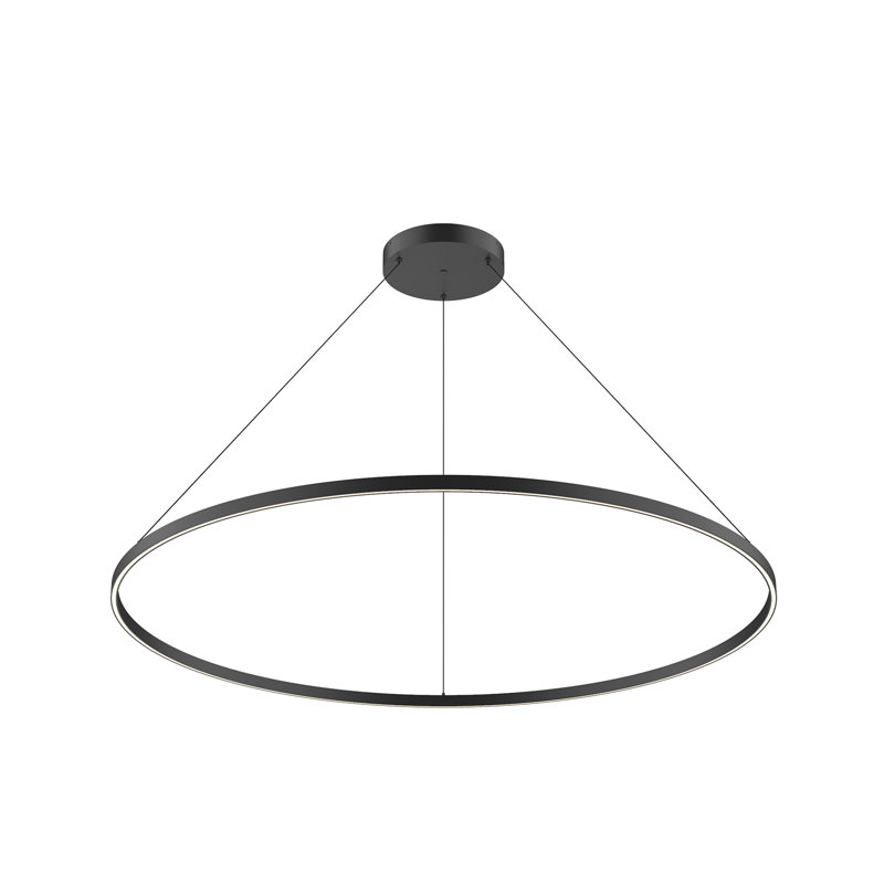 Cerchio 1 - Light LED Unique/Statement Pendant, Black, 1.375" H x 59" W x 59" D