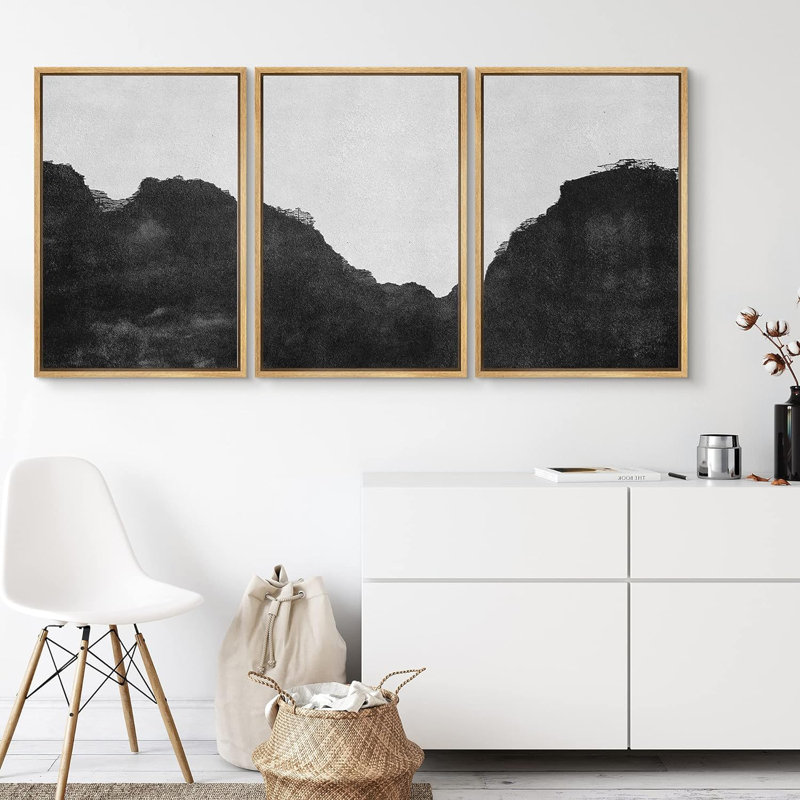 «Hillside Cliffmation Nature Rocky Cozy Neutral» - 3 pièces, Naturel, H 24 po x l 16 po