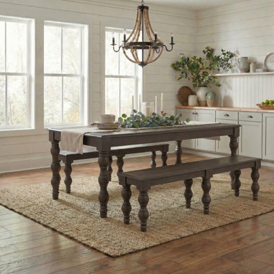 Braydan 3 Piece Solid Wood 84" Dining Set