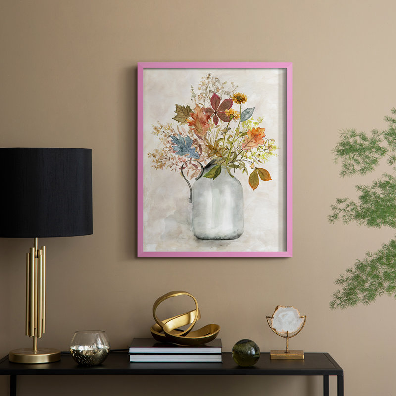 Autumn Bouquet I, reproduction encadrée - bois massif, H 15 po x l 12 po, Rose