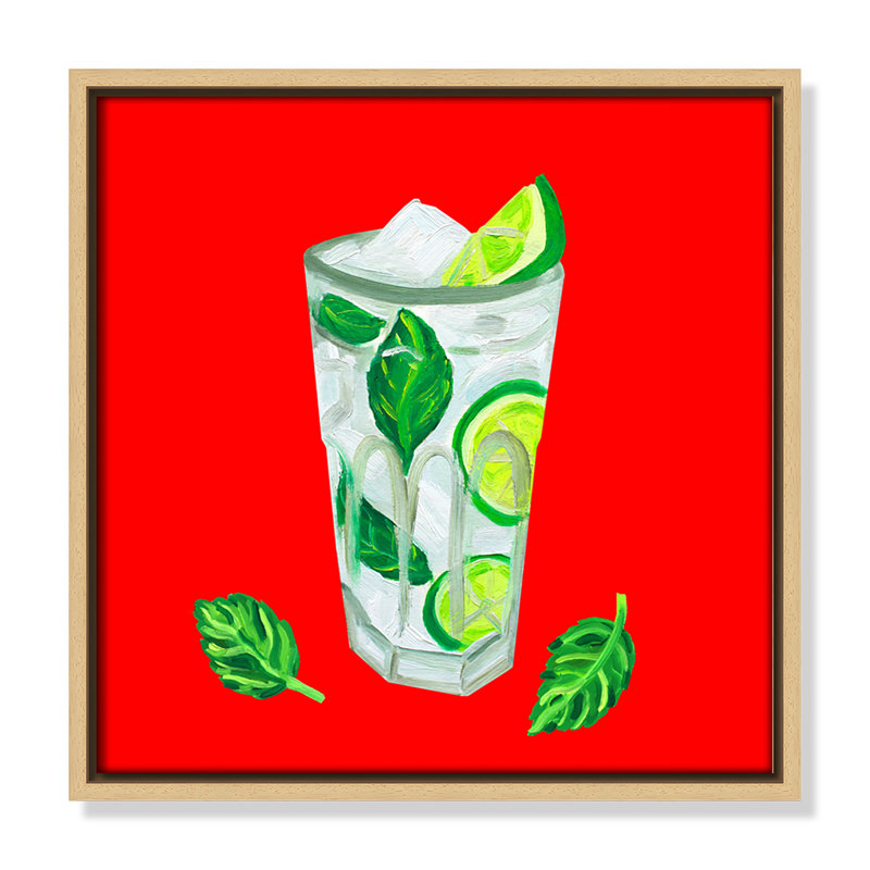 Mojito extra menthe - version carrée par Straker, L 13,5 po x H 13,5 po, Flotteur naturel