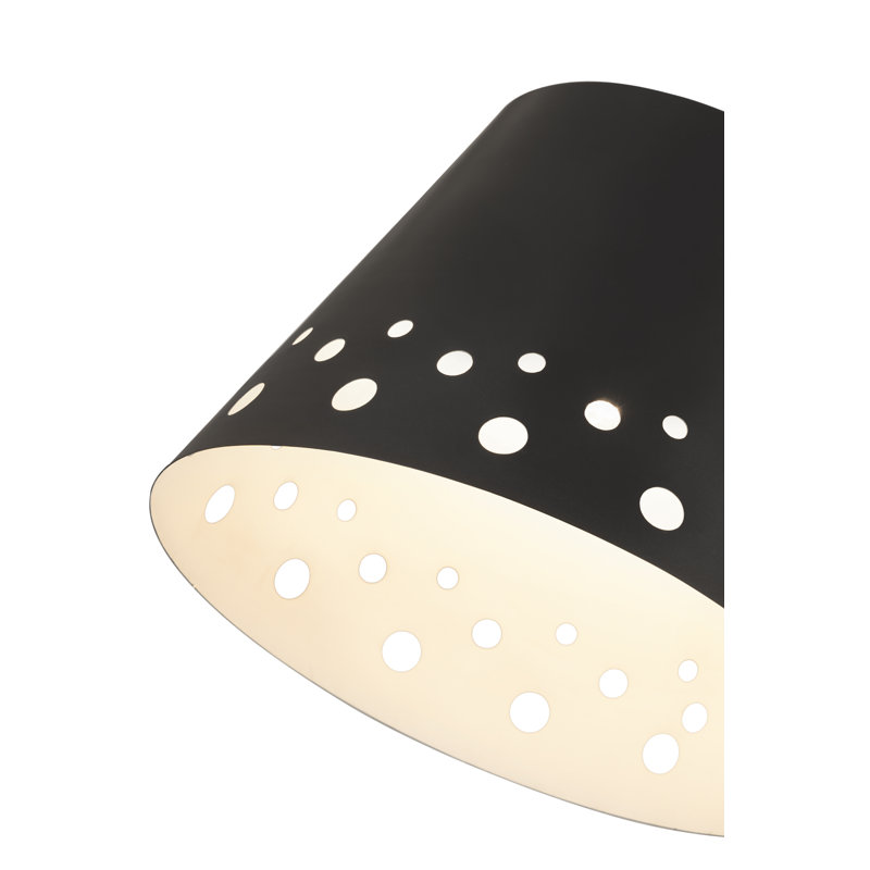 Luminaire suspendu conique 1 lumière, H 13,5 po x l 18 po x P 18 po, Noir mat