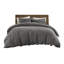 Ensemble de literie en coton gaufré Timeless, double / grand, gris anthracite
