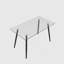 Table de salle à manger de 51 po en verre rectangulaire minimaliste moderne pour 4 à 6 personnes avec plateau en verre trempé de 0,31 po et pieds en métal noir, bureau de table d'écriture, pour la cuisine, le salon et la salle à manger (0 dégât)
