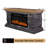 Millwood Pines Terrafab Indoor Electric Fireplace with Remote Control and Timer,TV Stand Fireplace ,Faux Stone Gray