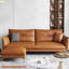 Causeuse coussin orange en cuir véritable