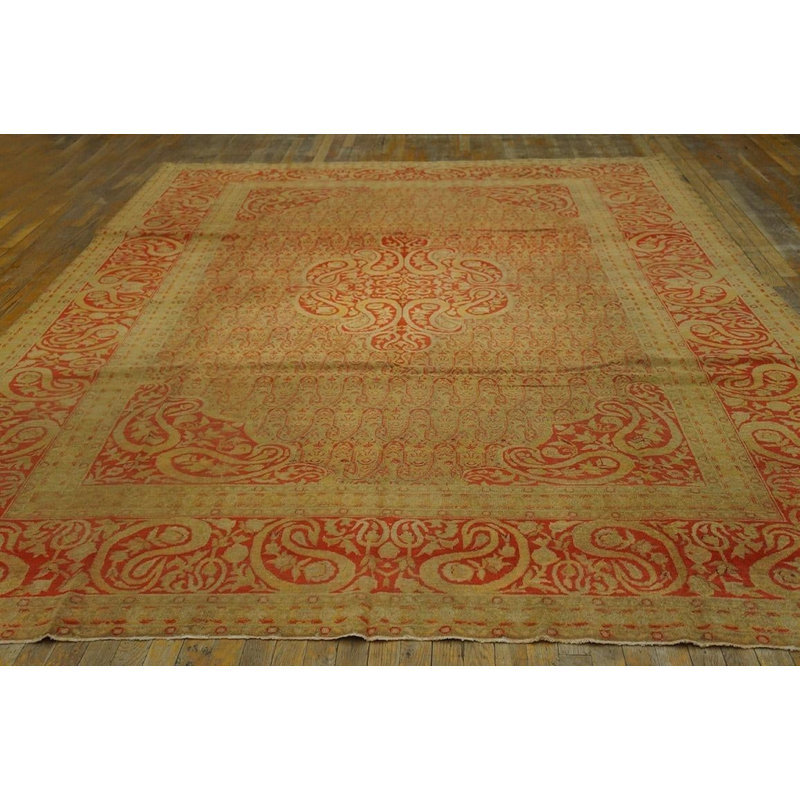 Gorgeous Decorative Beige Ground Color With Exquisite Medallion Design Antique Indian Amritsar Rug Round 11'10"