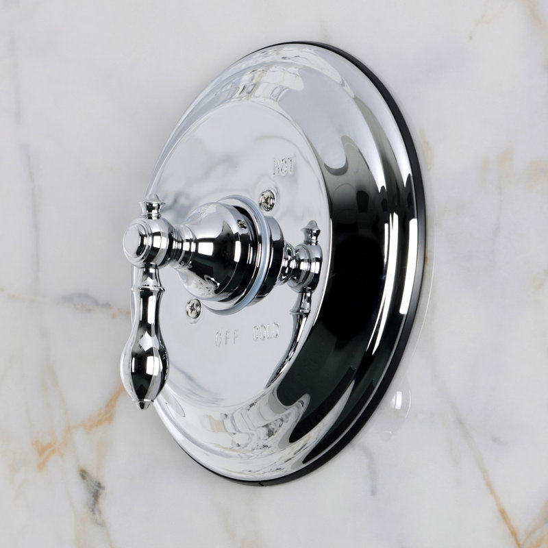 Ensemble de garniture de robinet de douche à pression équilibrée à poignée simple Kingston Brass American Classic - Valve incluse