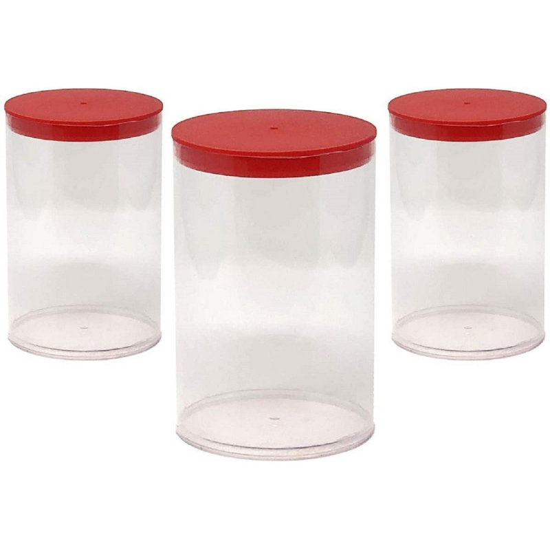 Tubes de rangement en plastique 4 po x 12,25 po, 43.51, Rouge
