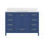 Meuble-lavabo autoportant 48 po avec comptoir 48 po, armoire de rangement en bois massif bleu