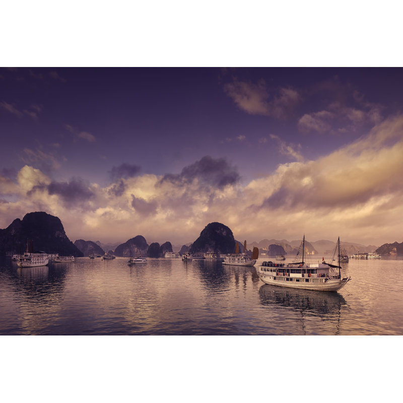 Tour Boats in Halong Bay 1 Piece Wrapped Canvas Wall Art, 20cm H x 30cm W x 3.8cm D