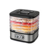 COMMERCIAL CHEF Food Dehydrator with 5 Adjustable Height Trays, Stainless Steel
