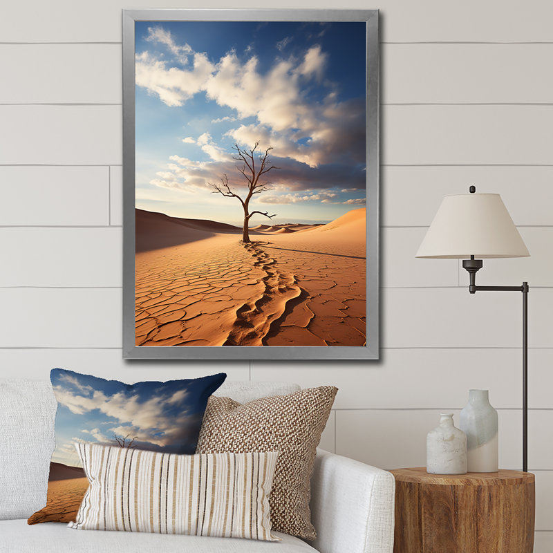 Klazien Desert Serenity In Solitude I, reproduction d'art sur toile, H 32 po x l 24 po x P 1 po, Argent