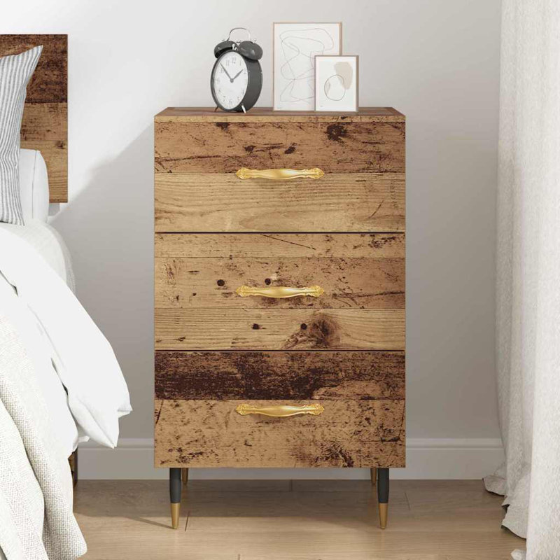 40cm W Manufactured Wood Bedside Table, Old Wood